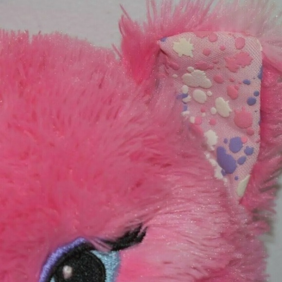 Build A Bear BAB Pink Glitter/Sparkle Fur Paint Splatter Paws Kitty Cat Plushie - Picture 3 of 12